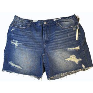 Blank Nyc Plus Size Blue Denim Cut Off Shorts Distressed Sustainable Size 20 W